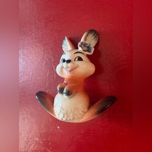 Vintage Goebel Ceramic Rabbit Bunny Statue Figurine #34812 Rocking Porcelain